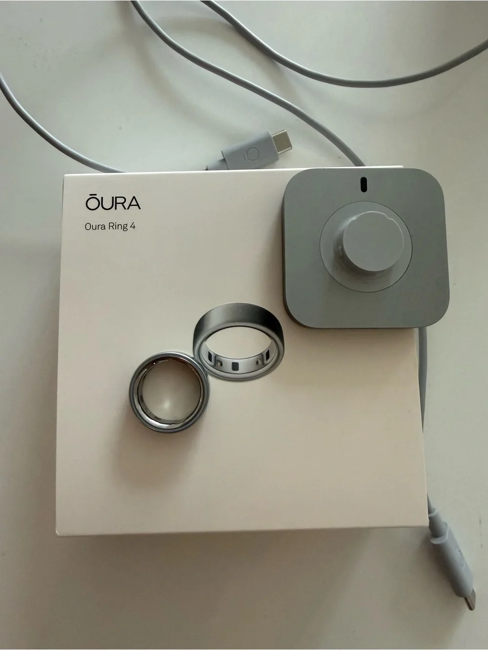 Oura Ring 4 Brushed Silver Size 8
